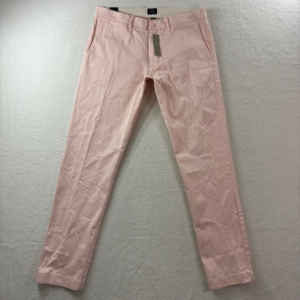 J Crew 484 Slim Stretch Chino Pants Mens 32x32 Pink Preppy Business Casual NWT
